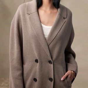 NEW BANANA REPUBLIC MATI OVERSIZED COATIGAN SWEATER MEDIUM #52678-TAUPE